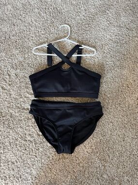 abercrombie kids Black Ribbed Swim Bikini
